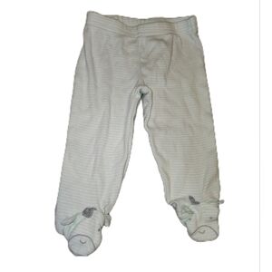 Child of Mine by Carter's Green Striped Pants With Feet 0-3 Months